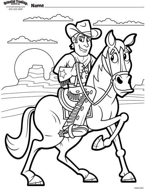 Free & Easy To Print Cowboy Coloring Pages